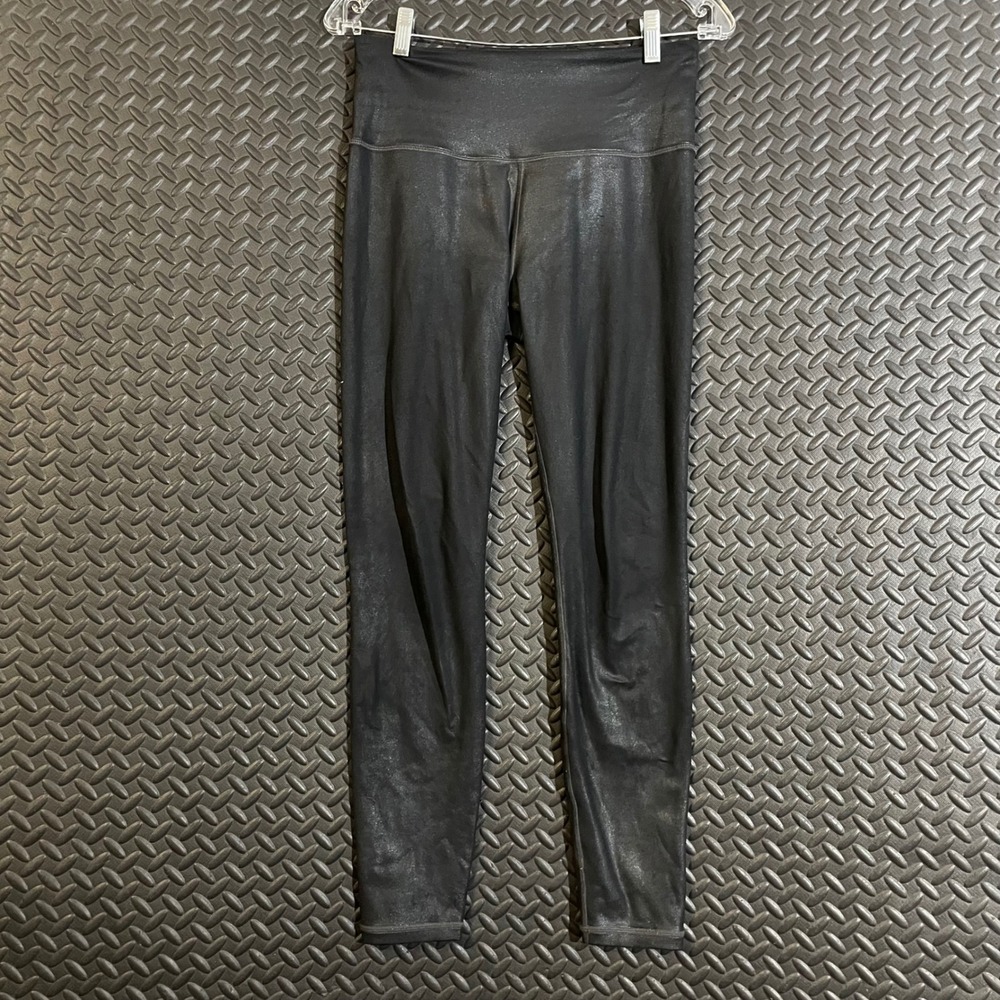 Athleta Elation Ultra High Rise Tight Black Metallic 7/8‎ Yoga Legging Small